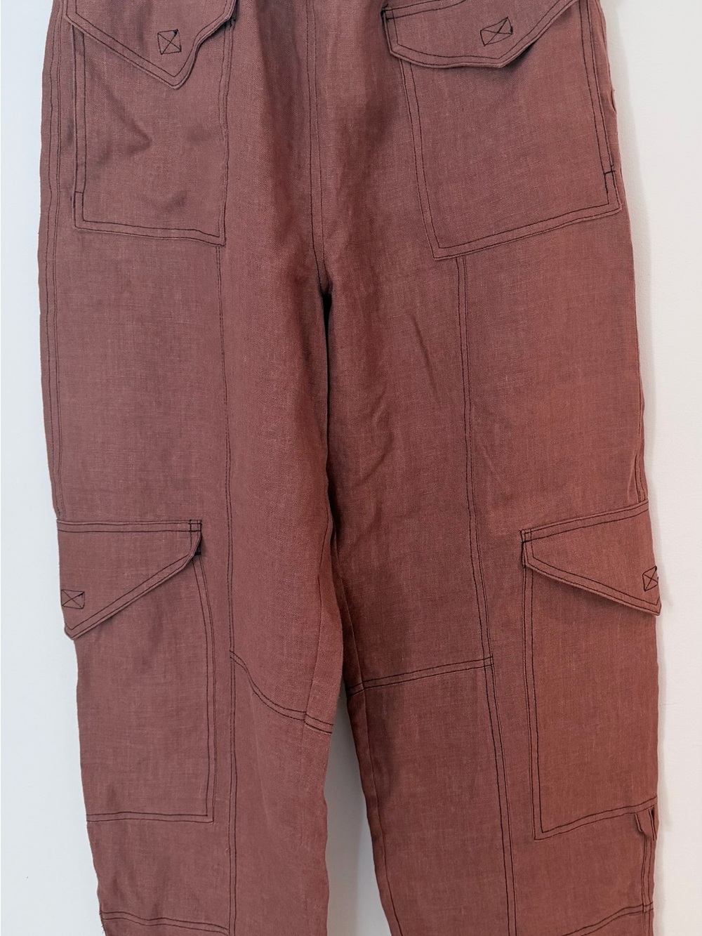 Ganni Women’s Hemp Cargo Pants in Brown - Classic Utility Style